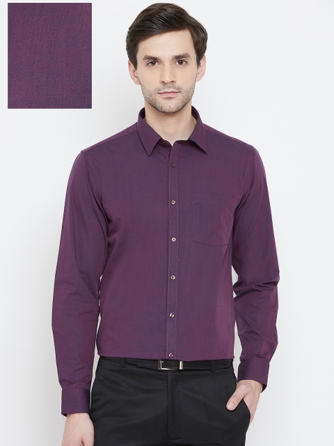

Blackberrys Men Aubergine Slim Fit Solid Formal Shirt, Purple