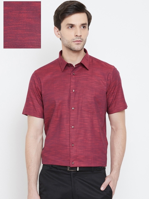 

Blackberrys Men Maroon Slim Fit Self Design Formal Shirt