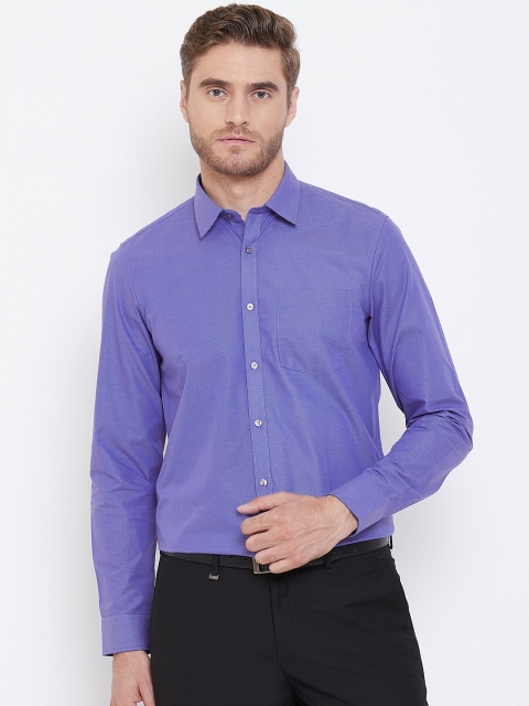 

Blackberrys Men Purple & White Slim Fit Self Design Formal Shirt