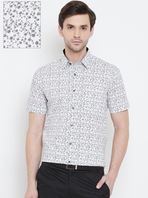 

Blackberrys Men White & Black Slim Fit Printed Smart Casual Shirt
