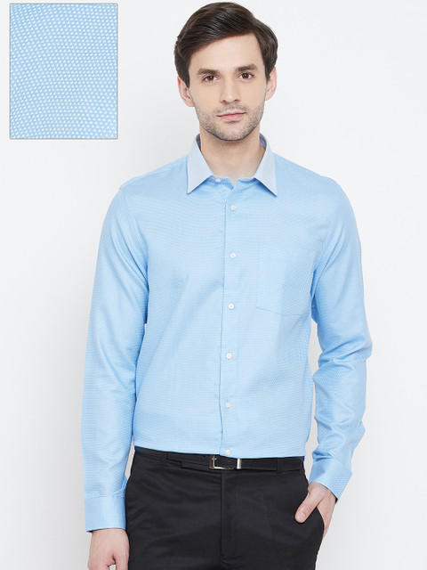 

Blackberrys Men Blue & White Slim Fit Printed Formal Shirt