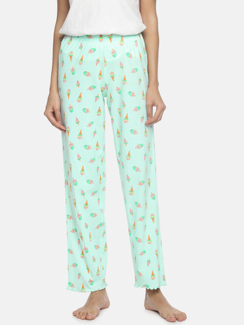 

Slumber Jill Women Sea Green Printed Lounge Pants FWSJ450