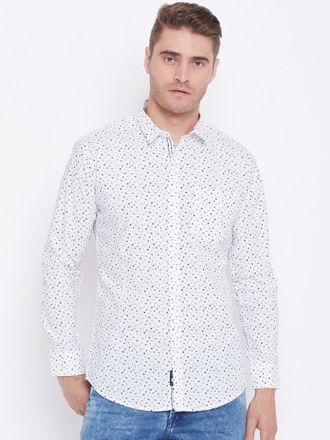 

Duke Men White Regular Fit Printed Casual Shirt