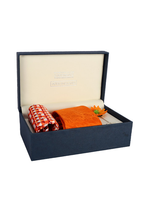 

Peter England Men Orange Accessory Gift Set