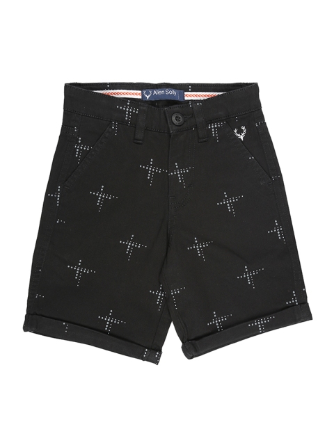 

Allen Solly Junior Boys Black Printed Regular Fit Regular Shorts