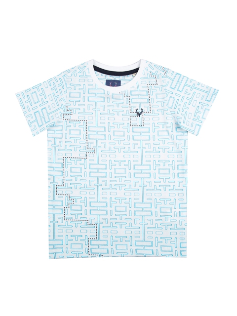

Allen Solly Junior Boys Blue Printed Round Neck T-shirt