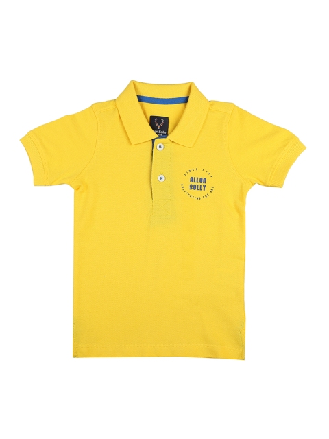 

Allen Solly Junior Boys Yellow Solid Polo Collar T-shirt
