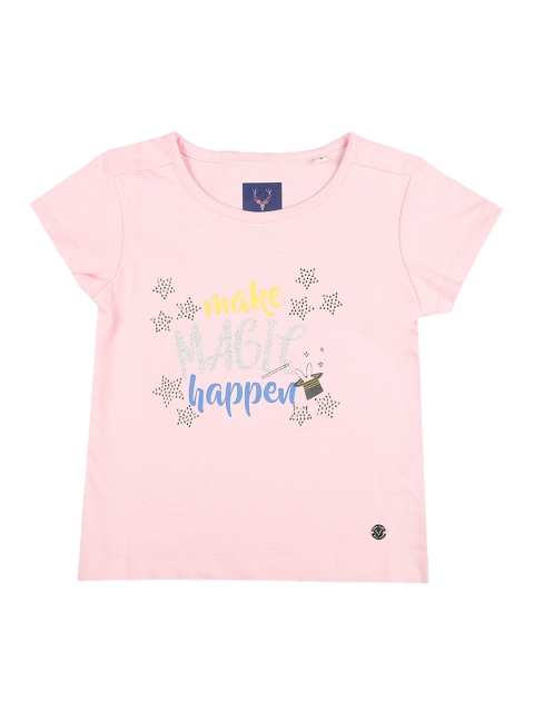 

Allen Solly Junior Girls Pink Printed Round Neck T-shirt