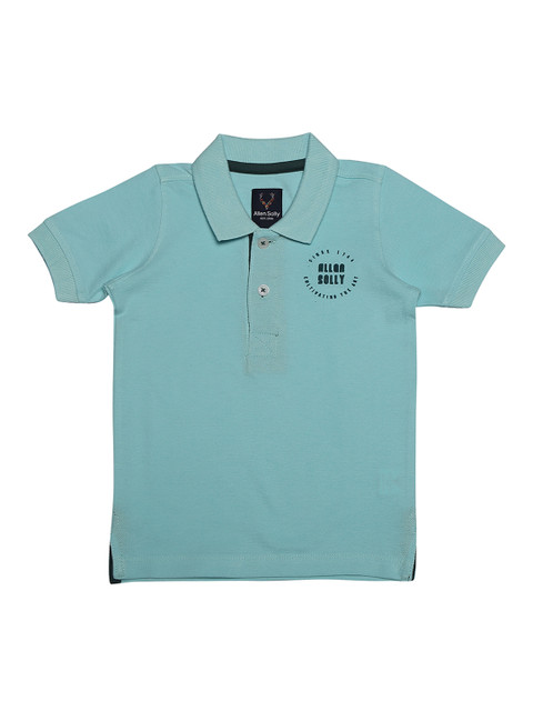 

Allen Solly Junior Boys Blue Solid Polo Collar T-shirt