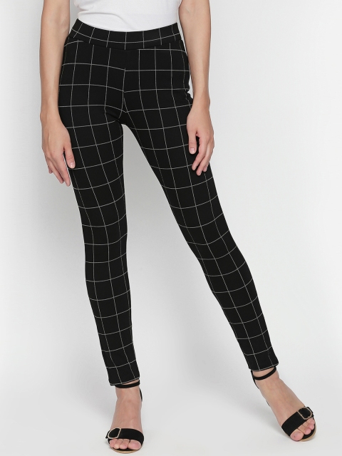 

Annabelle by Pantaloons Women Black Checked Skinny Fit Jeggings