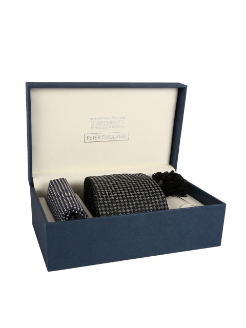 

Peter England Men Black & White Accessory Gift Set
