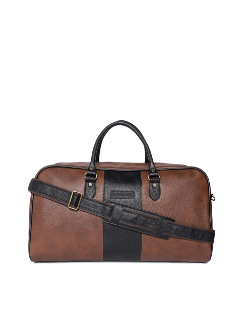 

BagsRUs Unisex Tan Brown Faux Leather Duffel Bag