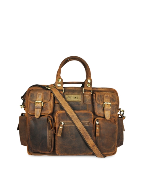 

CALFNERO Men Brown Solid Genuine Leather Messenger Bag
