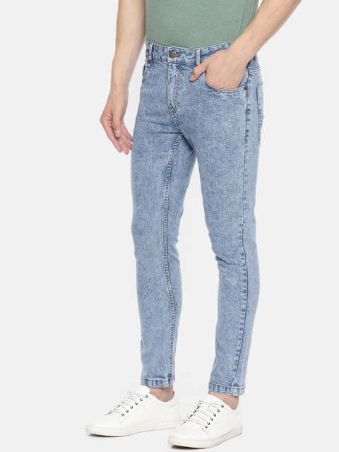 

Mast & Harbour Men Blue Skinny Fit Mid-Rise Clean Look Stretchable Cropped Jeans