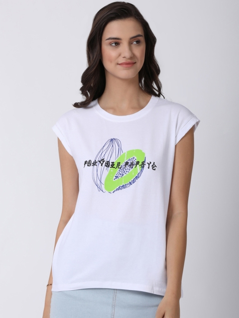 

Blue Saint Women White Printed Top