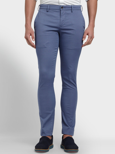 

ColorPlus Men Blue Regular Fit Solid Regular Trousers