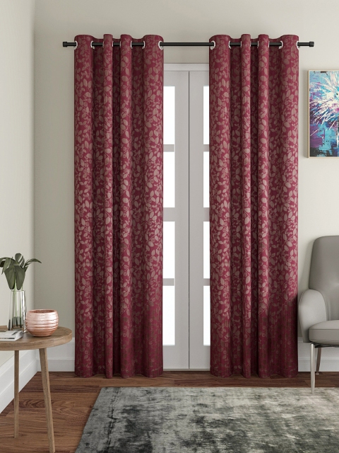 

VRINDA Set of 2 Purple Door Curtains