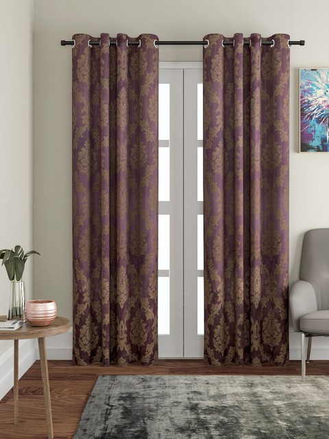 

VRINDA Purple Set of 2 Door Curtains