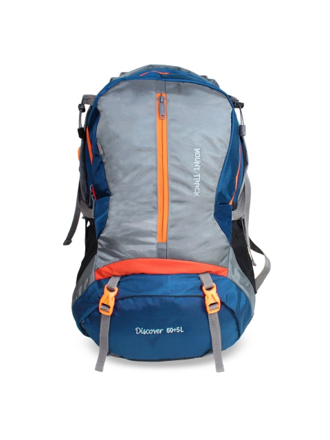 

Mount Track Unisex Grey & Blue Colourblocked Discover 65 Litres Rucksack with Rain Cover