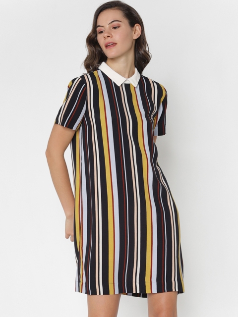 

ONLY Women Black & Yellow Shirt Dress