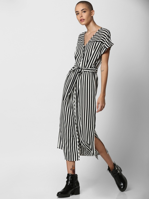 

ONLY Women White & Black A-Line Dress
