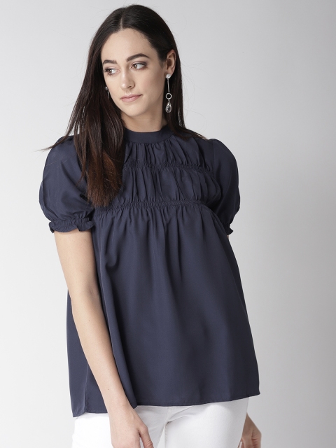 

MIWAY Women Navy Blue Solid A-Line Top