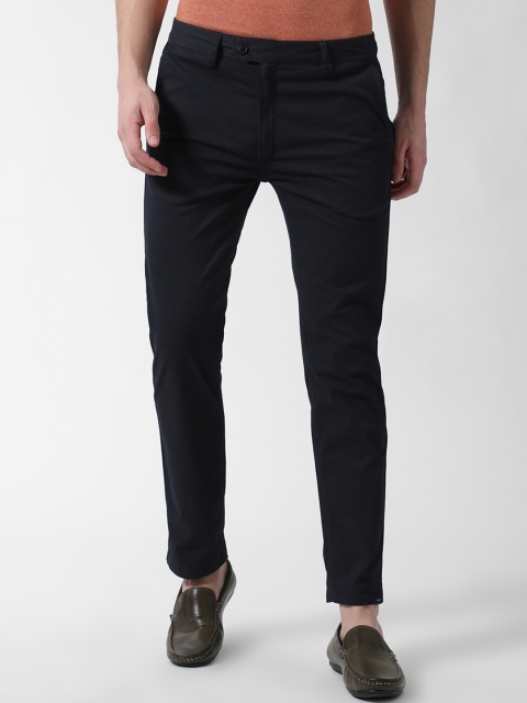 

Peter England Casuals Men Navy Blue Slim Fit Solid Regular Trousers