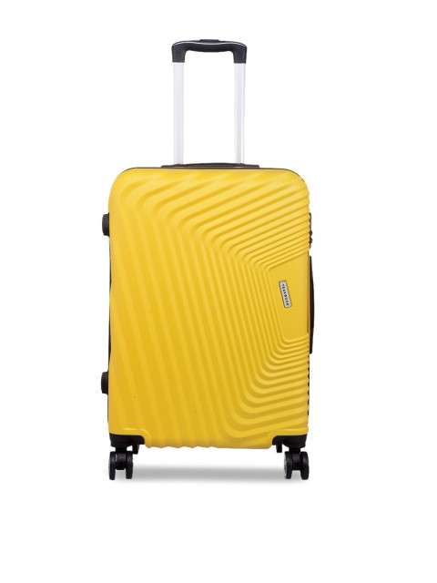 

Teakwood Leathers Yellow Textured Hard-Sided Medium Trolley Suitcase