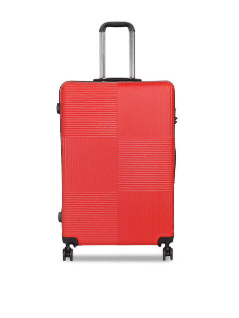 

Teakwood Leathers Red Textured Hard-Sided Large Trolley Bag