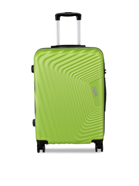 

Teakwood Leathers Green Textured Hard-Sided Medium Trolley Bag