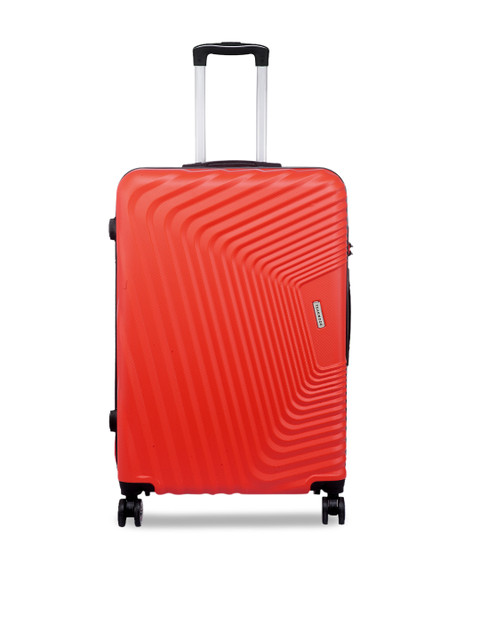 

Teakwood Leathers Red Textured Hard-Sided Large Trolley Bag