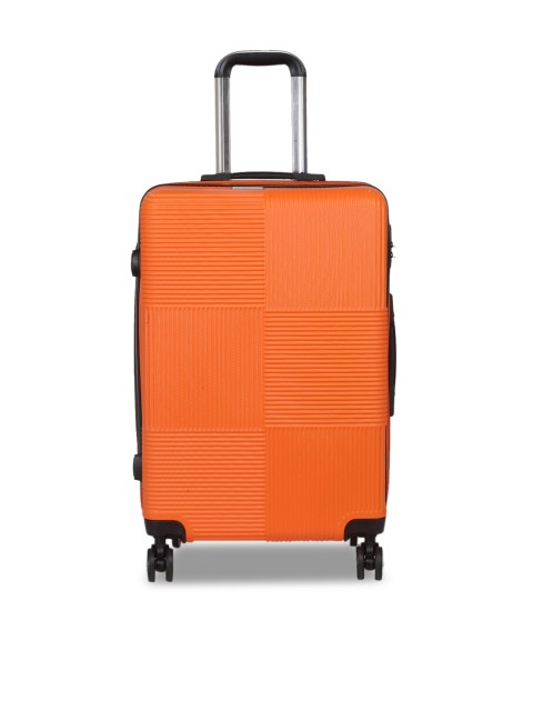 

Teakwood Leathers Orange Textured Hard-Sided Medium Trolley Bag