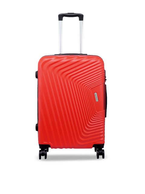 

Teakwood Leathers Red Textured Hard-Sided Medium Trolley Bag