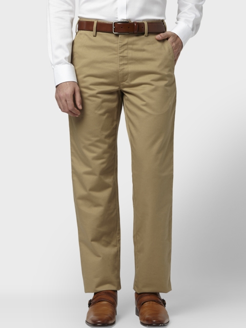 

Park Avenue Men Khaki Slim Fit Solid Formal Trousers