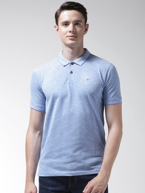 

Richlook Men Blue Solid Polo Collar T-shirt