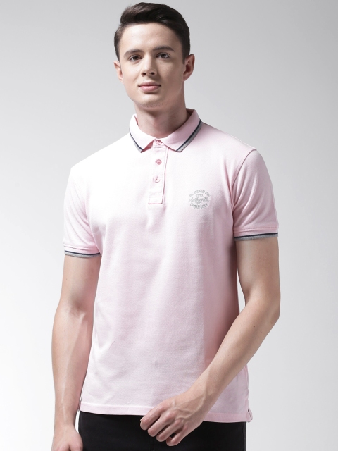 

Richlook Men Pink Solid Polo Collar T-shirt