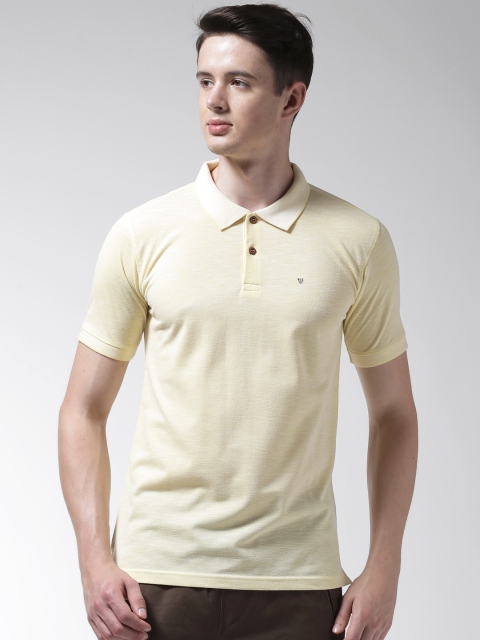 

Richlook Men Yellow Solid Polo Collar T-shirt