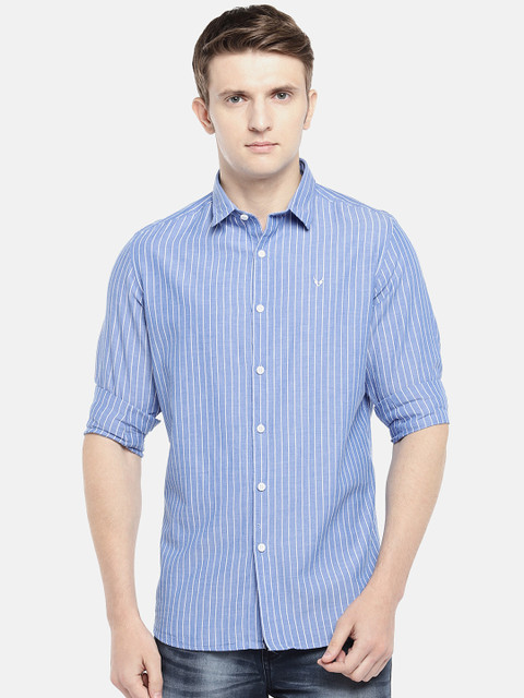 

Globus Men Blue & Off-White Regular Fit Striped Casual Shirt