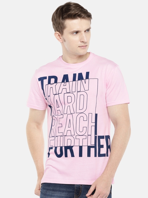 

Globus Men Pink Printed Round Neck T-shirt