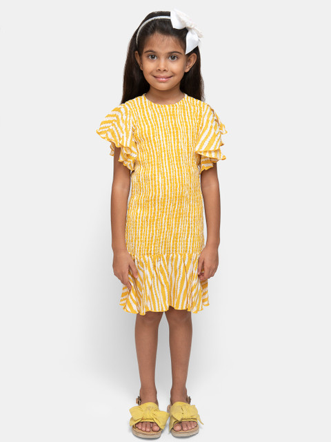 

Fairies Forever Girls Striped Yellow A-Line Dress