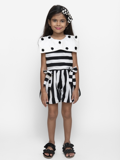 

Fairies Forever Girls Black & White Printed Playsuit