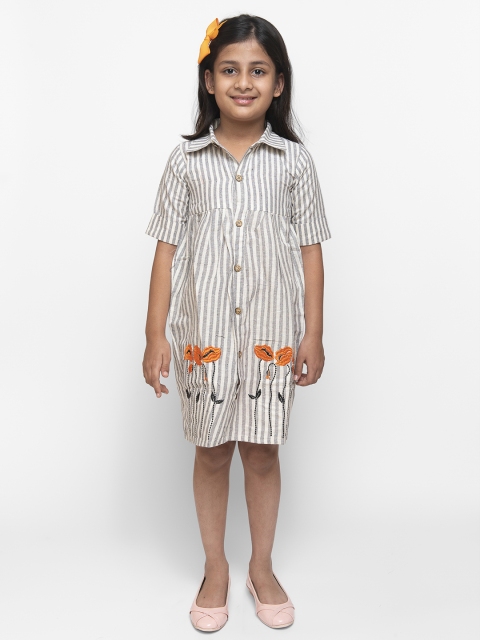 

Fairies Forever Girls Grey & White Striped Empire Dress