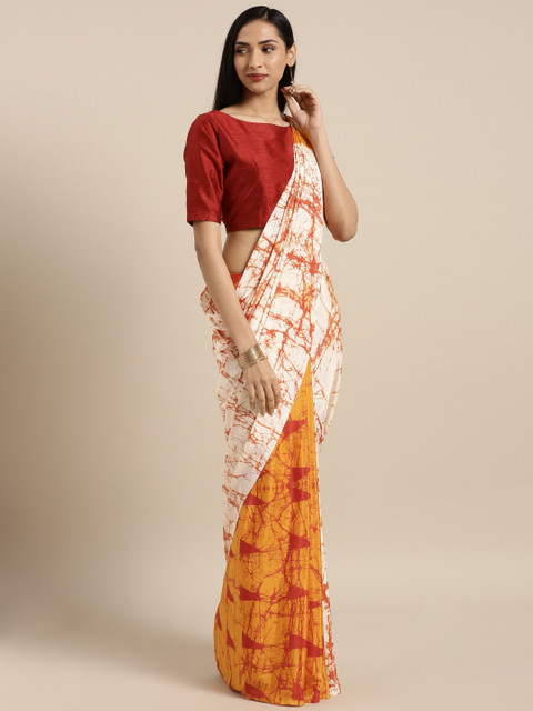 

Satrani Multicoloured Crepe Printed Saree, Multi