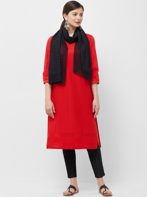 

Naari Women Black Woven Design Stole