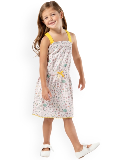 

Cherry Crumble Girls Pink Printed Blouson Dress