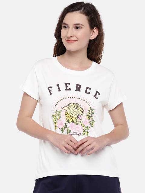 

Globus Women Beige Printed Round Neck T-shirt
