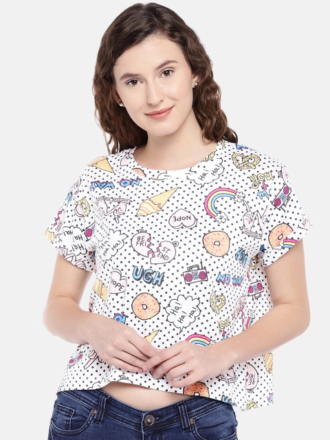 

Globus Women Off-White Printed Round Neck T-shirt