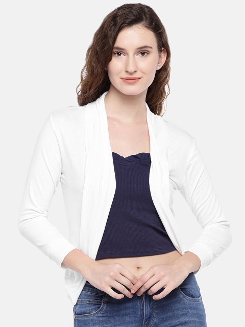 

Globus Women Off-White Solid Open Front Shrug