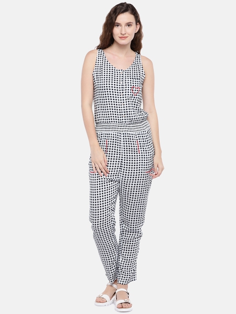 

Globus Women Checked Basic Jumpsuit, Navy blue