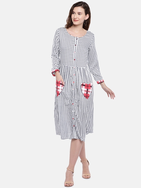

Globus Women Navy Blue & White Shirt Dress